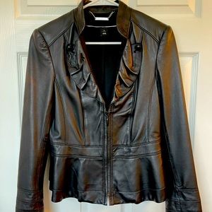 White House Black Market. Black Leather Jacket. Size S.